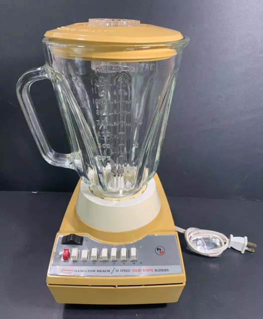 Vintage Hamilton Beach Scovill 653-1 Blender Harvest Gold Retro 14 Speed- Tested