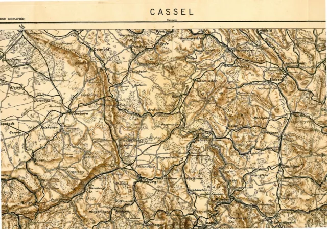 Landkarte Kassel und Umgebung Hessen um 1900 Edition Simplifiée