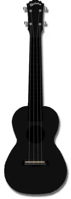 Kealoha Concert Ukulele in Plain Black with Black ABS Resin Body