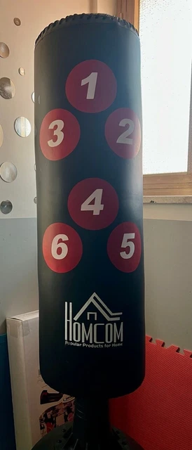 Sacco Da Boxe Da Terra HOMCOM - 50x50x165cm, Per Adulti E Bambini, Riempibile Con Acqua O Sabbia - Foto 5