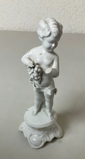 Ancienne XXème sculpture ,statue en biscuit ange, angelot, chérubin
