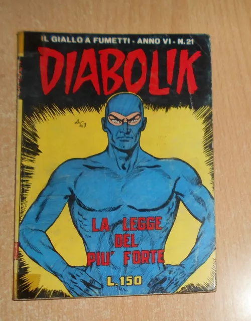 Ed. Astorina  Serie  Diabolik  Anno Vi°   N°  21    1967  Originale  !!!!!