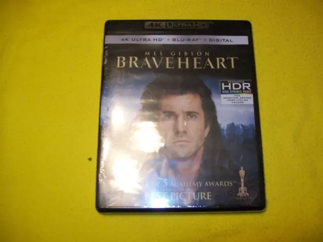 Braveheart Bluray 4K Ultra Hd & Bluray With Digital Copy New Sealed