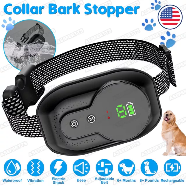 Pet Dog Anti Bark Shock Collar Trainer Stop Barking Training Control Waterproof