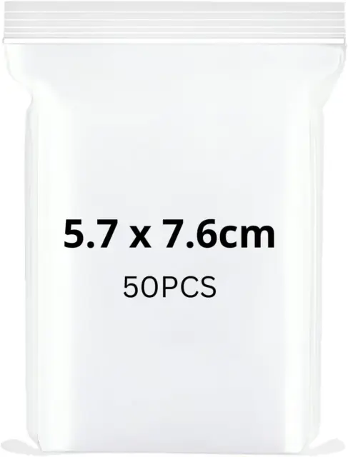 50 SACCHETTI DI Plastica Trasparente Richiudibili per Imballaggio