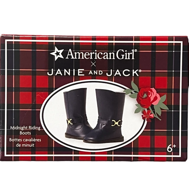 American Girl x Janie and Jack Midnight Riding Boots for 18" Dolls New in Box