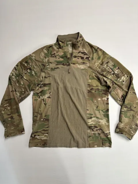 USGI Multicam OCP Camo 1/4 Zip Flame Resistant Army Combat Shirt ACS Size Large