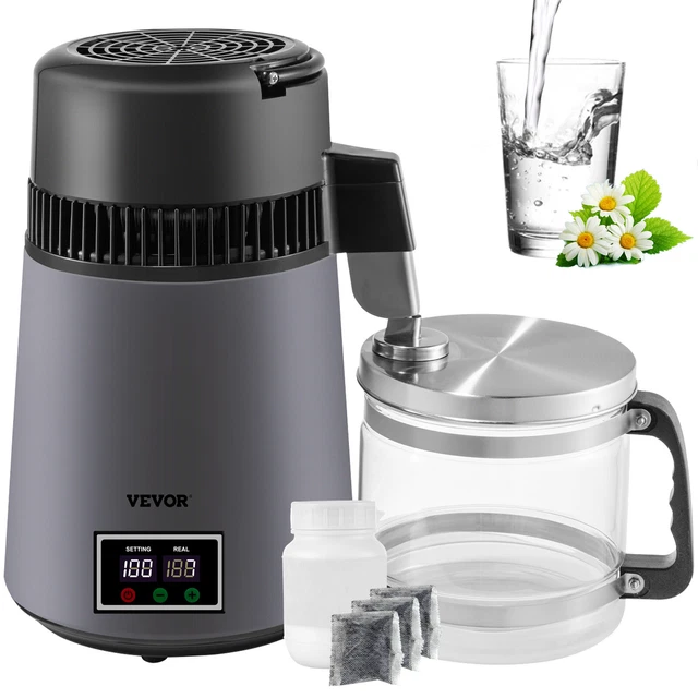 VEVOR 4L WATER Distiller Distilled Water Filter w/ Dual Temp Display ...