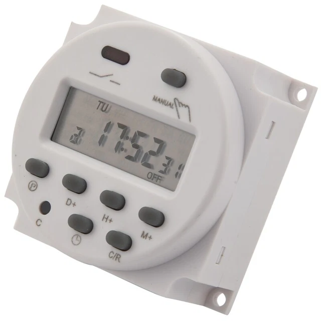 Interruttore Timer Digitale LCD, Programmabile, CN101A DC 12v Display Lcd Controllo Rele Timer Settimanale Digitale Lcd Con Copertura Impermeabile Bianca 88949763 - 6
