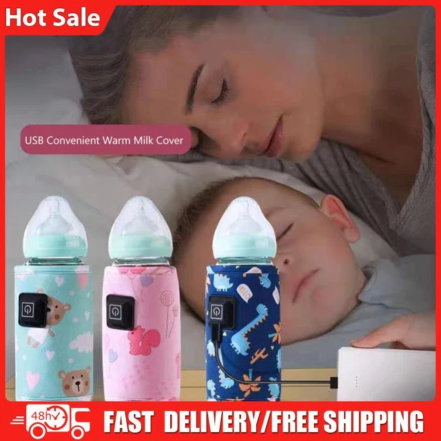 USB Heating Milk Warmers Safe Feeding Bottle Warmer Bag Portable for Home Travel