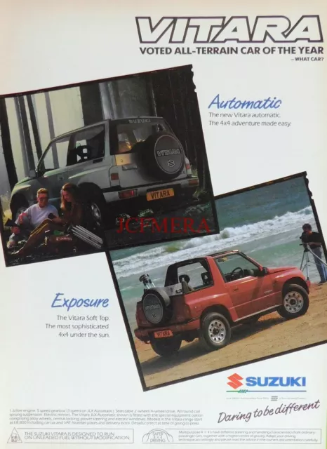 Suzuki 'VITARA' 4x4 Motor Car ADVERT Original Vintage 1989 Print Ad 679/17