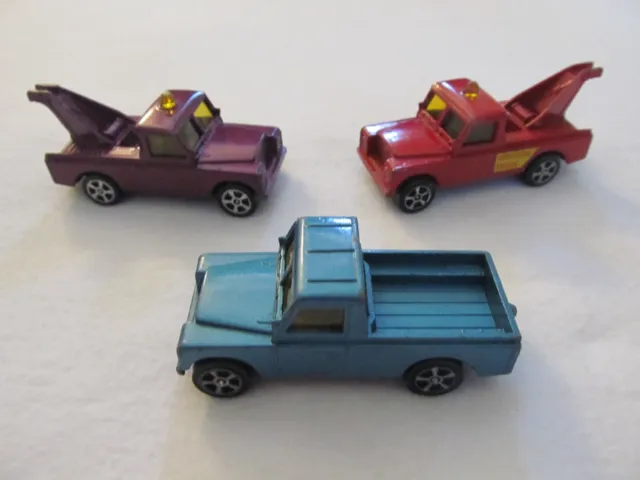 3 Vintage Corgi Juniors Whizzwheels Land Rover Tow Wreck Truck