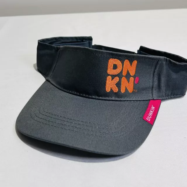 Dunkin Donuts NEW Embroidered Visor Hat Cap Embroidered Grey