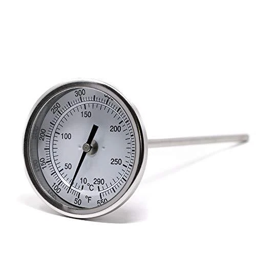 PIC Gauges B3B9-RR SS Case Bimetal Thermometer, 316 SS Stem, Back Angle Conne...