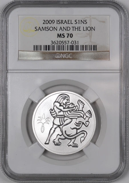 2009 Israel S1NS Samson and the Lion - NGC MS70 - 2009 Israel S1NS Samson and the Lion - NGC MS70 -