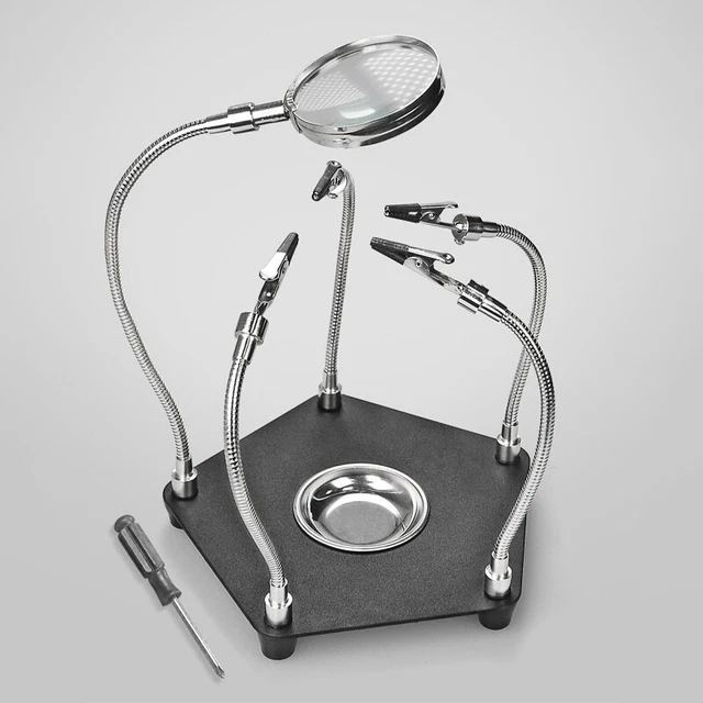TE-806 Rotation Welding Tool Station 360-Degree w/ Flexible Arms Clip&Magnifier