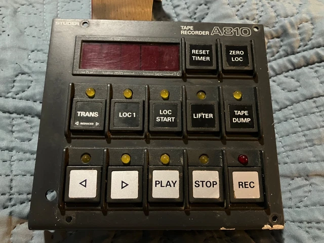 Working Studer A810 Reel to Reel Control Panel Command Unit Red Partially Tested