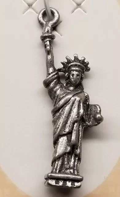 New Vintage Pewter STATUE OF LIBERTY New York NYC Made in USA CHARM PENDANT