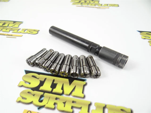 Lyndex Da300 Collet Extension 1/2" X 4" + 8 Collets 1/8" To 7/32"
