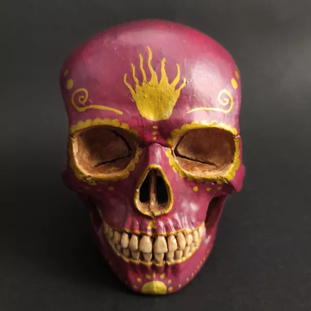 CATRINA Morada Escultura oddities santa muerte Cráneo artesanal realistic Skull
