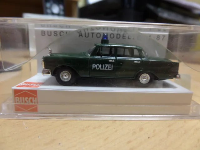 Busch 1/87 Nr. 40429 Mercedes Benz 220 Heckflosse Limousine Polizei , OVP