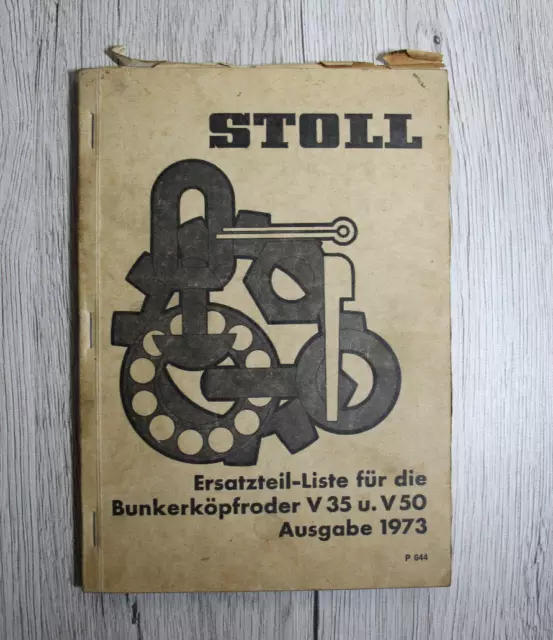 Original Stoll Ersatzteilliste Bunkerköpfroder V35 V50