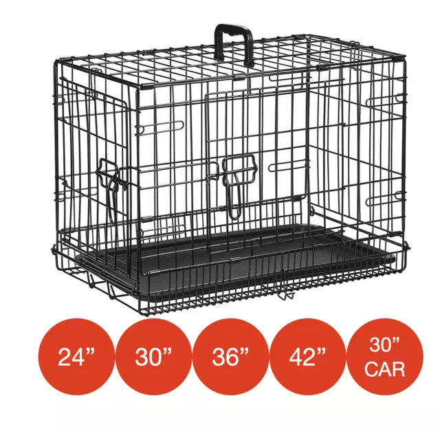 Folding Metal Dog Cage By Mr Barker Puppy Training Crates 5 sizes 24-42 Inch