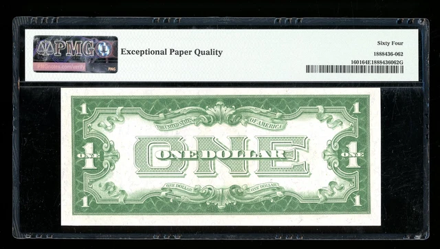 DBR 1928-A $1 Silver Funnyback Fr. 1601 GA Block PMG 64 EPQ Serial G70535131A 2