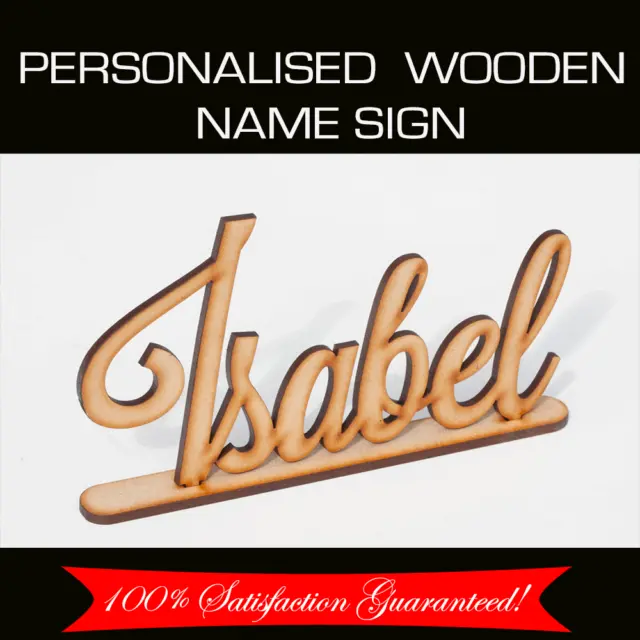 Custom Made Personalised Wooden Freestanding Baby Kids Name Sign Nursery Craft