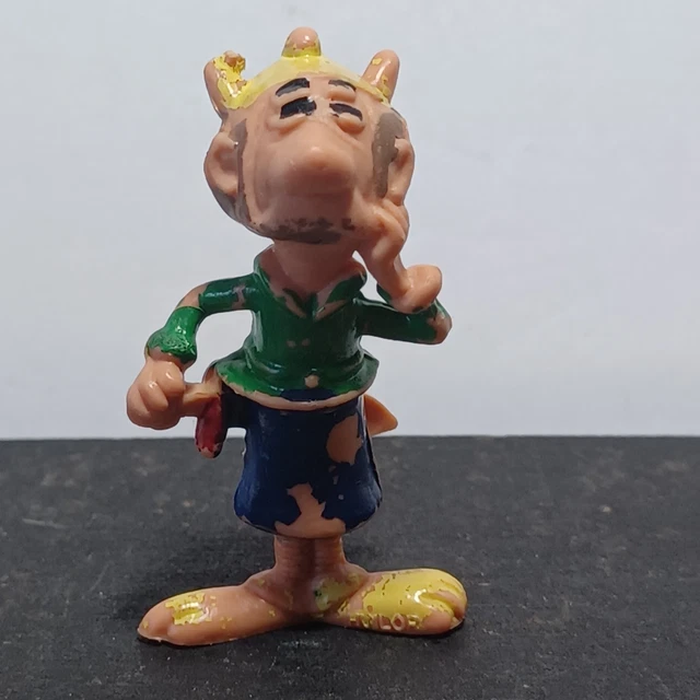 Figurine Publicitaire Ancienne (Pub) Huilor - Personnages Astérix & Goudurix - Année 1967 - Couleurs D'origine