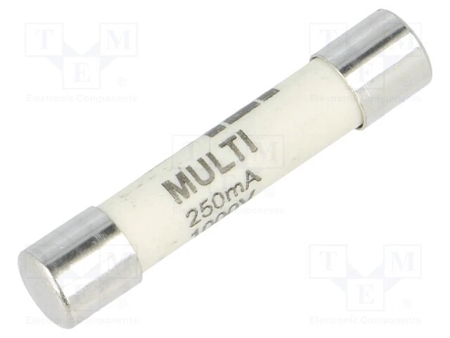 Sécurité : Schmelz Super Rapidement 250mA 1kVAC 6,3x32mm Laiton 632411 Superflin