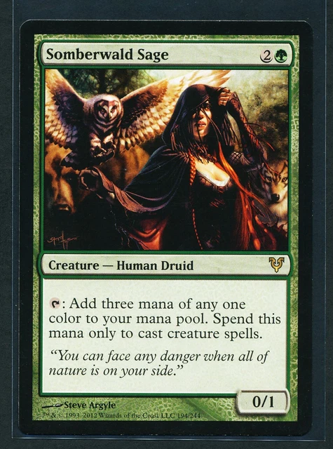 Somberwald Sage 1x FOIL AVR MTG Avacyn Restored Rare MINT green Somberwald Sage 1x FOIL AVR MTG Avacyn Restored Rare MINT green