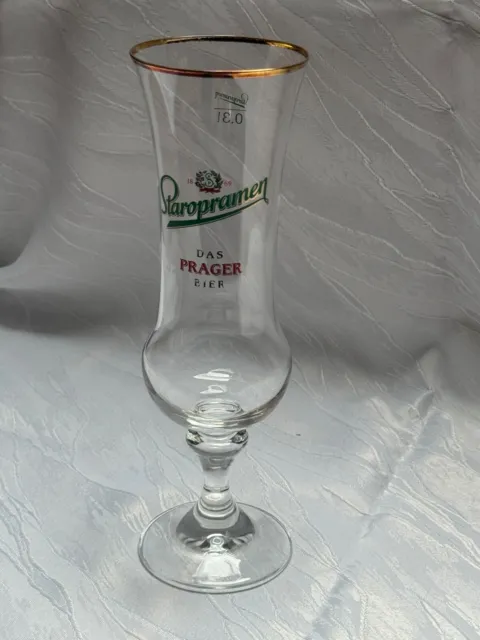 Bierglas Staropramen Pokal Glas Tulpe 0,3 l Das Prager Bier Aufdruck GUT