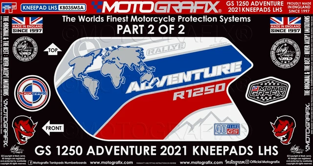 BMW R1250GS ADVENTURE 2021 - 2024 Rallye Knee / Gas Tank Gel Paint ...