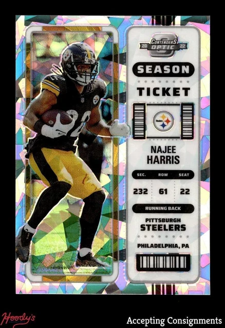 2022 Panini Contenders Optic Cracked Ice #56 Najee Harris SEASON TICKET 18/22