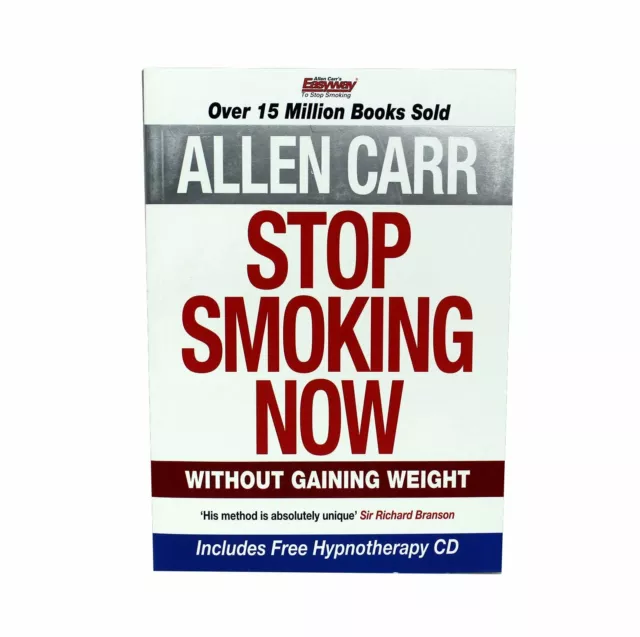 Stop Smoking Now Without Gaining Weight Allen Carr Paperback Book & CD NEW 3