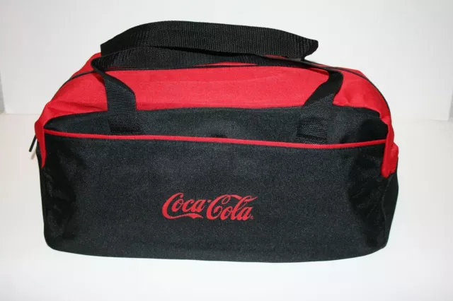 VTG Leed's COCA COLA Logo Soft Drink Small Duffle Bag Black & Red