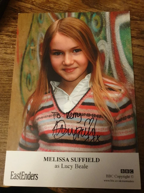 BBC EastEnders Lucy Beale Melissa Suffield Hand Signed Cast Card Autograph