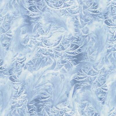 Winter Wind Freeze Ice Blue 100% Cotton Fabric by The Yard