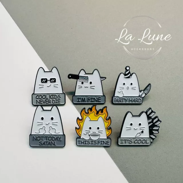 Cute Cat Kitty Fun Meme Enamel Pin Badge Brooch Gift FREE SHIPPING