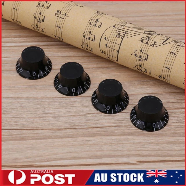 4pcs Transparent Acrylic Electric Guitar Bass Volume Knob Potentiometer Cap