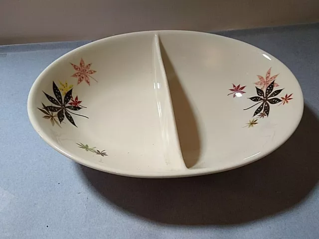 Peter Terris Oval Divided Serving Bowl 9" long by Shenango China