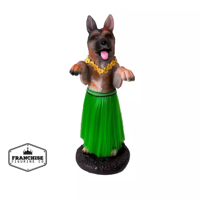 Dashboard Hula Dog German Shepherd Car Bobblehead Figurine 6 Inches Green Grass