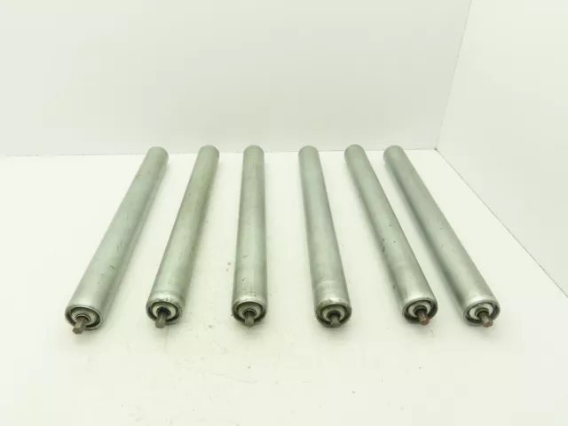 1.9" Dia x 19" BF Steel Gravity Conveyor Roller 7/16" Hex Lot of 6