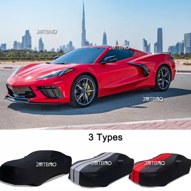 For Chevrolet Corvette C8 Satin Soft Stretch Indoor Car Cover Scratch Dust Proof