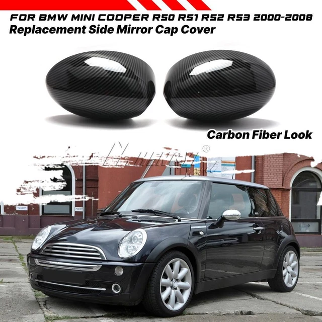 2 Coperchi Specchietti Retrovisori Per BMW Mini Cooper R50 R53 R52 (2000-2008), Sostituzione OEM 51167030715/716, In Plastica Nero Lucido