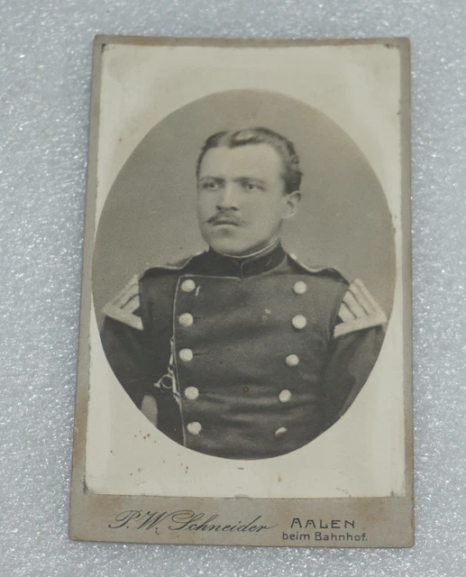 Antikes 1. WK Militaria Aalen Württemberg KAB Kabinett Foto Soldat Portrait