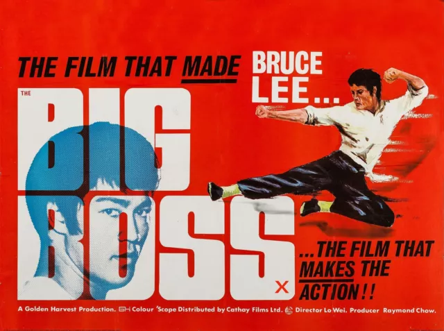 THE BIG BOSS 1971 UK quad poster print 30x40" Bruce Lee Maria Yi kungFu FREE P&P