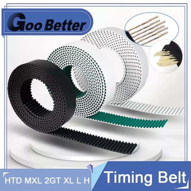 1 Meter HTD MXL 2GT XL L H Open Timing Belt 6/10/15-40mm Width Synchronous Belts