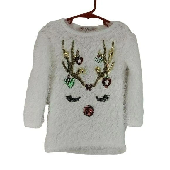 Poof Girl Furry deer sz 4 Ugly Christmas Sweater